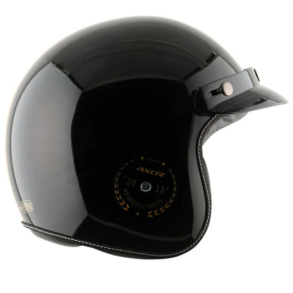 AXOR Retro Jet Euro Globe Black Half Face Helmet