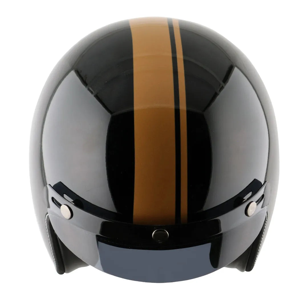 AXOR Retro Jet Euro Globe Black Half Face Helmet