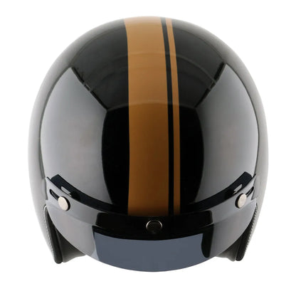 AXOR Retro Jet Euro Globe Black Half Face Helmet