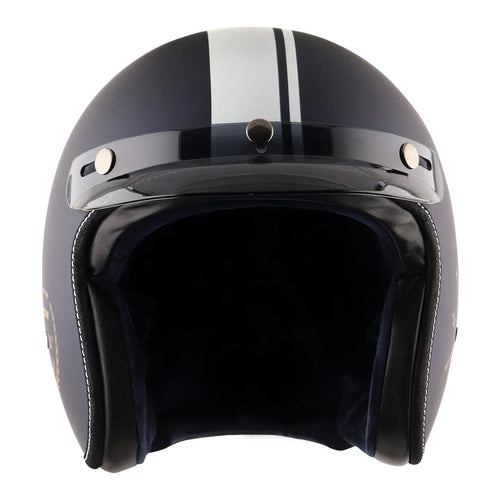 AXOR Retro Jet Euro Globe Dull Royal Blue Half Face Helmet