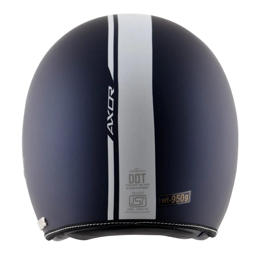 AXOR Retro Jet Euro Globe Dull Royal Blue Half Face Helmet
