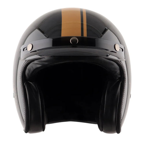 AXOR Retro Jet Euro Globe Black Half Face Helmet