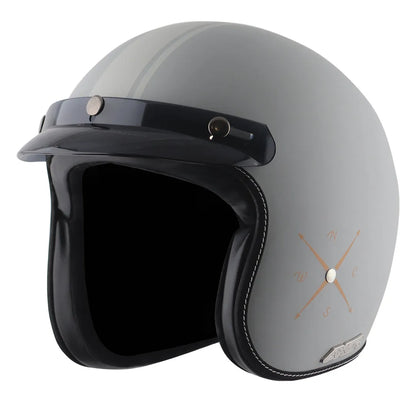 AXOR Retro Jet Euro Globe Dull Cool Grey Half Face Helmet