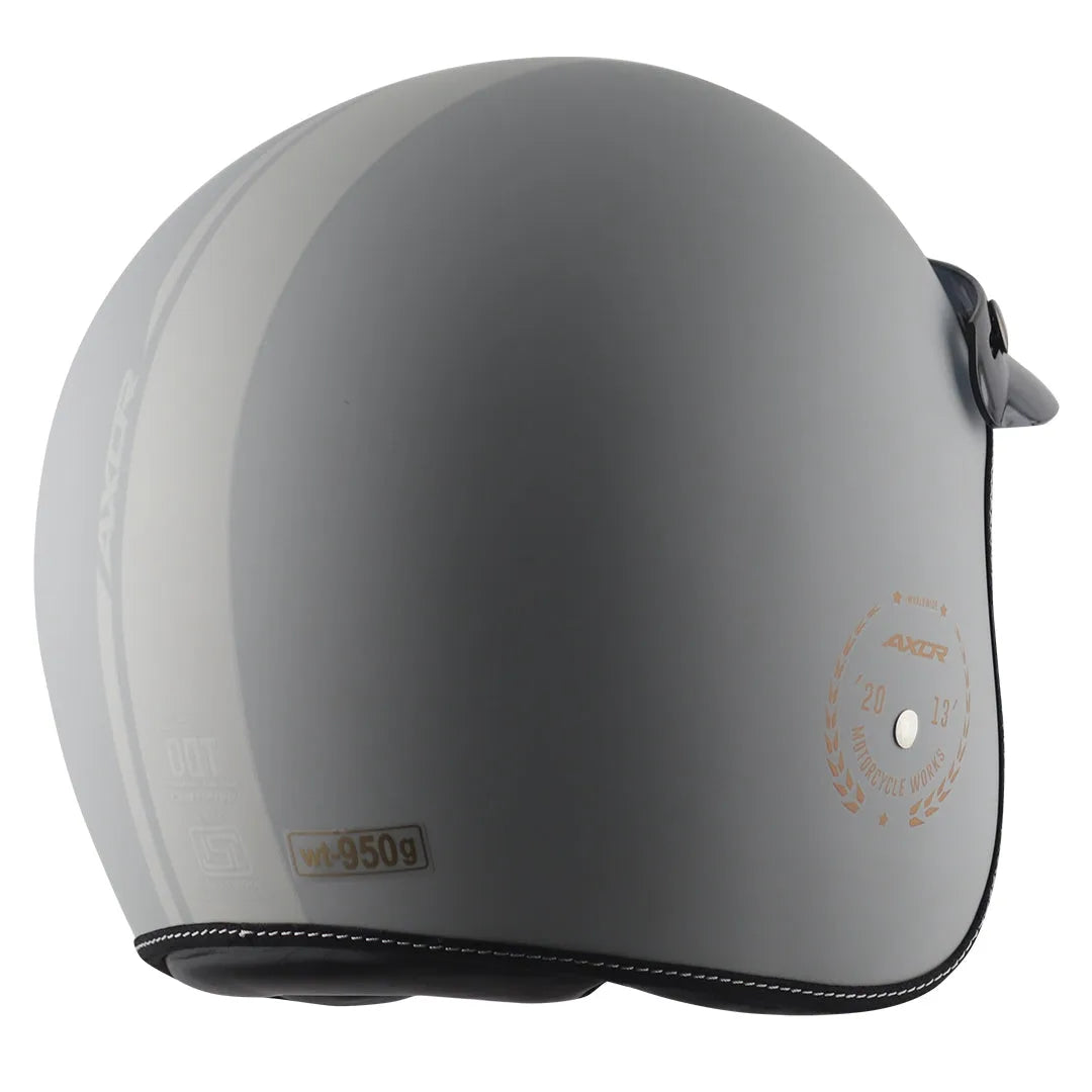AXOR Retro Jet Euro Globe Dull Cool Grey Half Face Helmet