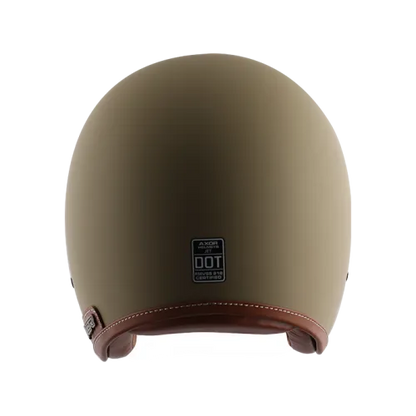AXOR Retro Jet Leather Dull Desert Storm Half Face Helmet