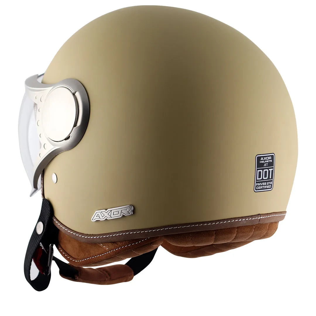 AXOR Retro Jet West Dull Desert Storm Half Face Helmet