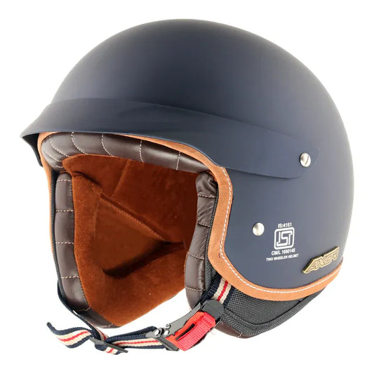 AXOR Retro Jet West With Peak Deep Blue Full Face Helmet