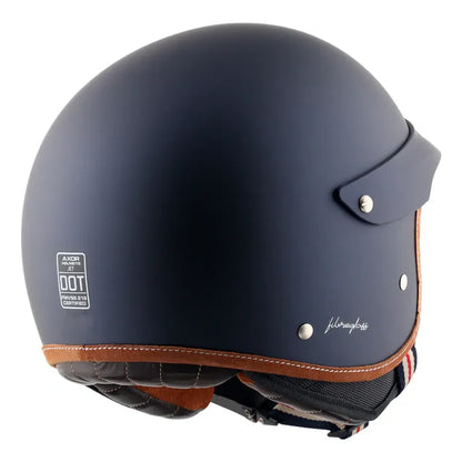 AXOR Retro Jet West With Peak Deep Blue Full Face Helmet