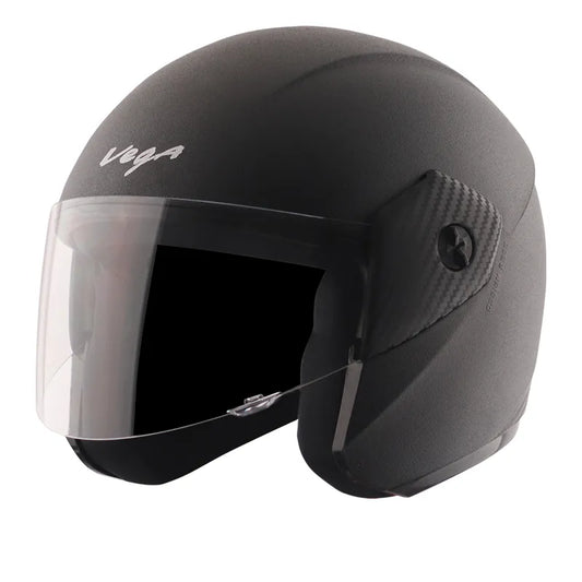 VEGA Ridge Black Half Face Helmet