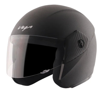 VEGA Ridge Black Half Face Helmet