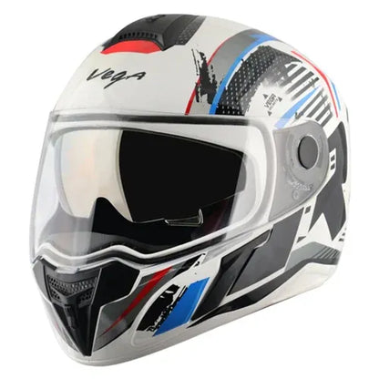 VEGA Ryker Attic White Blue Full Face Helmet