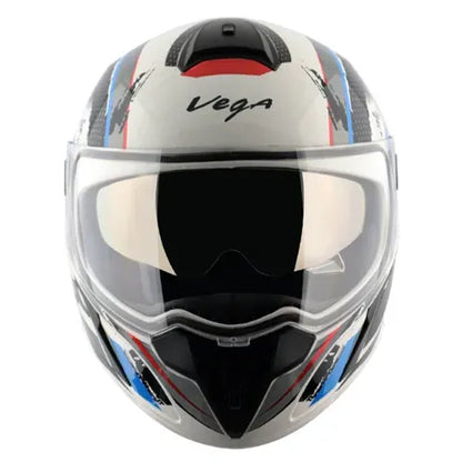 VEGA Ryker Attic White Blue Full Face Helmet