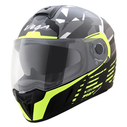 VEGA Ryker Camo Dull Black Neon Yellow Full Face Helmet