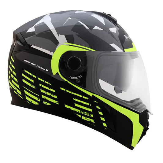 VEGA Ryker Camo Dull Black Neon Yellow Full Face Helmet
