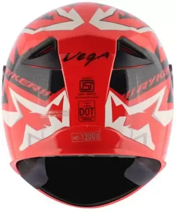 VEGA Ryker Elite Orange White Full Face Helmet