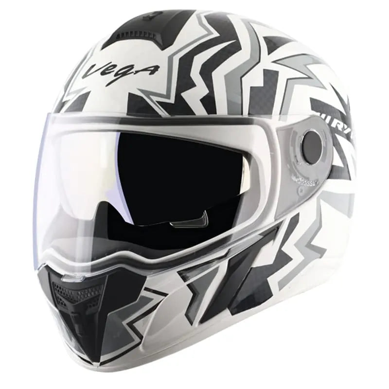VEGA Ryker Elite White Grey Full Face Helmet