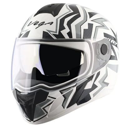 VEGA Ryker Elite White Grey Full Face Helmet