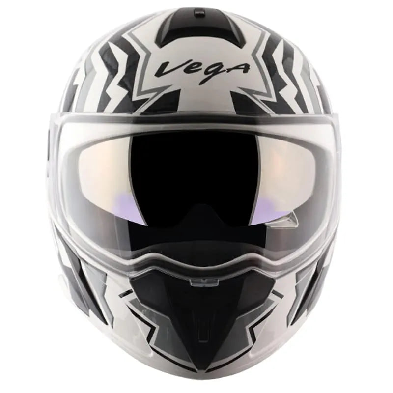 VEGA Ryker Elite White Grey Full Face Helmet