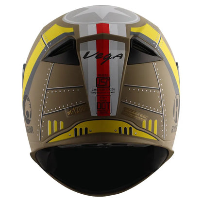 VEGA Ryker Wingman Dull Desert Storm Neon Yellow Full Face Helmet