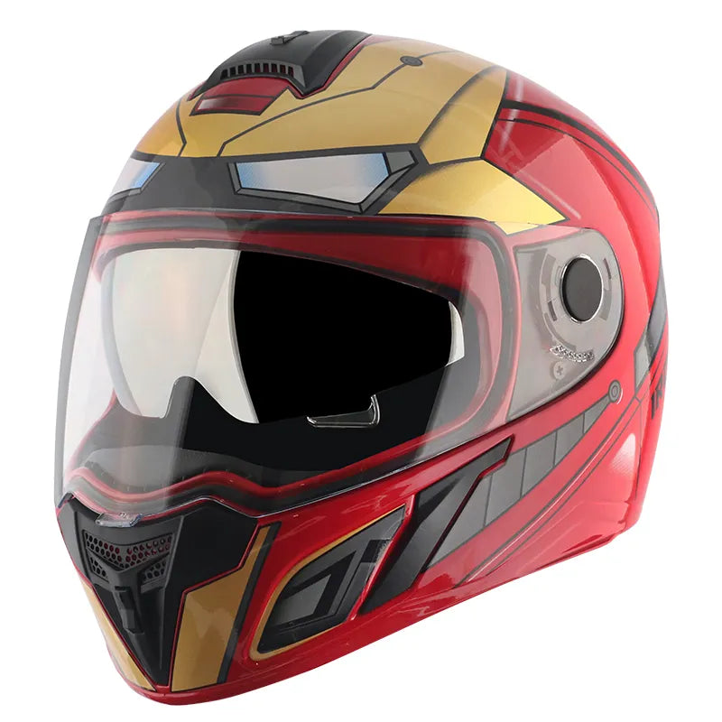 VEGA Ryker Dx Marvel Iron Man Dull Red Gold Full Face Helmet