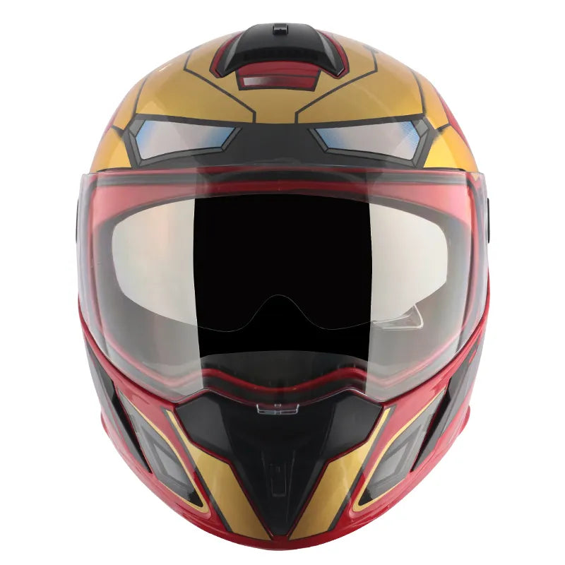 VEGA Ryker Dx Marvel Iron Man Dull Red Gold Full Face Helmet