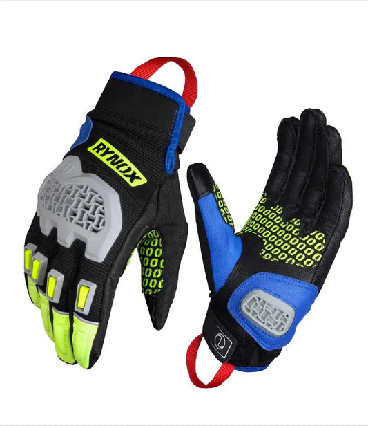 Rynox Motorsport Gloves Blue Neon Riding Gears