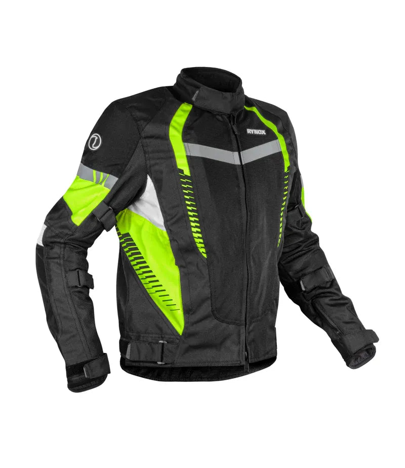 Rynox Tornado Pro 4 Jacket Black Green Riding Gears