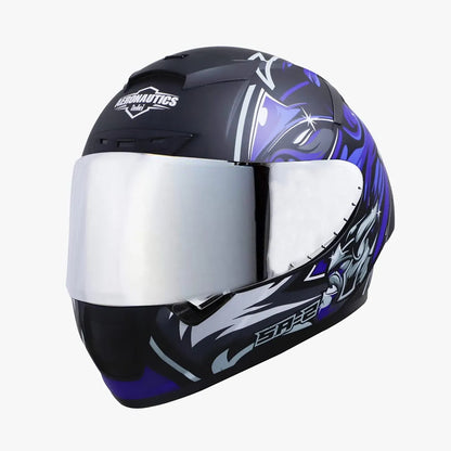 STEELBIRD Sa 2 Villain Mat 600Mm Chrome Full Face Helmet