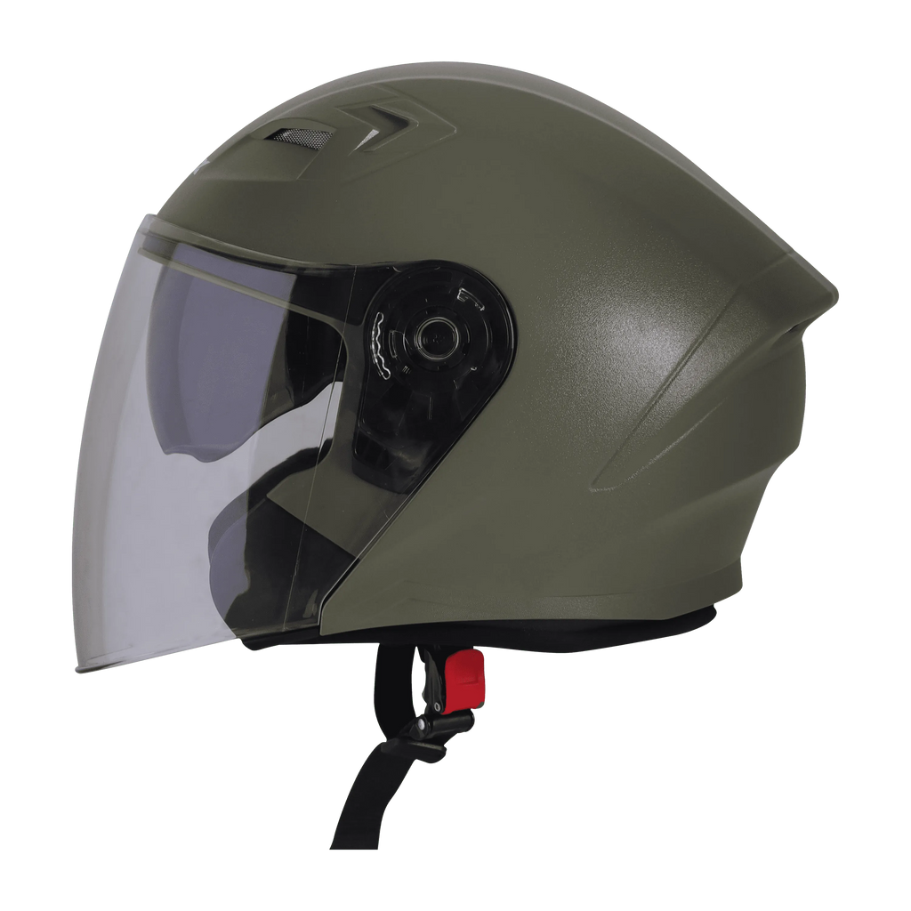STEELBIRD Sba 17 Rdx Dashing Battle Green Half Face Helmet