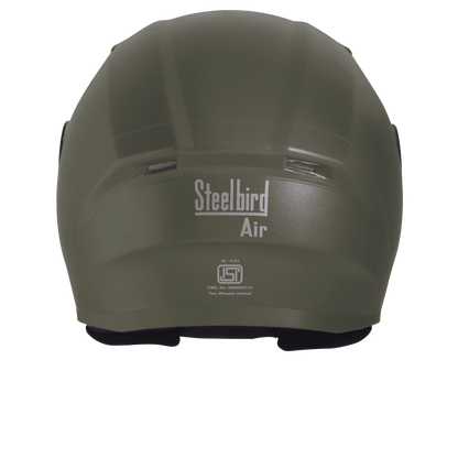 STEELBIRD Sba 17 Rdx Dashing Battle Green Half Face Helmet