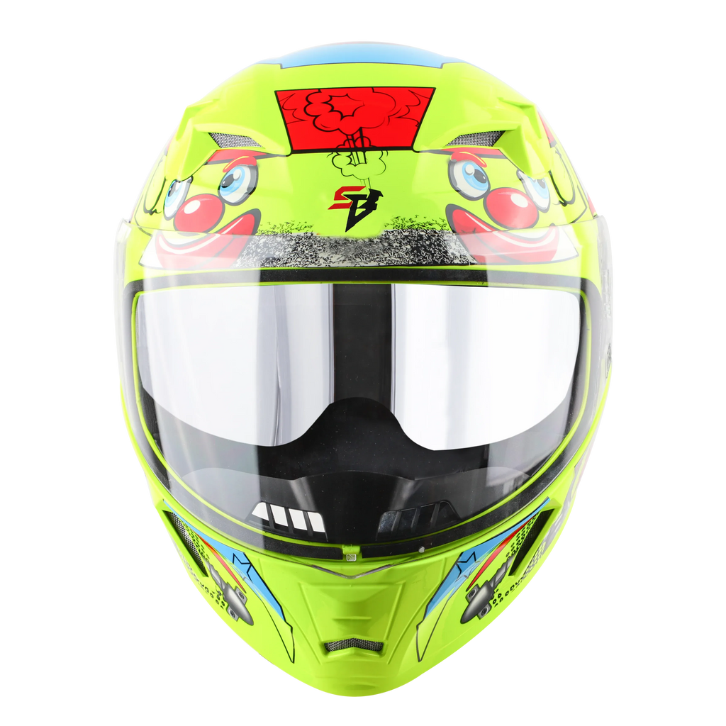 STEELBIRD Sba 21 Comic Fluo Glossy Neon Full Face Helmet