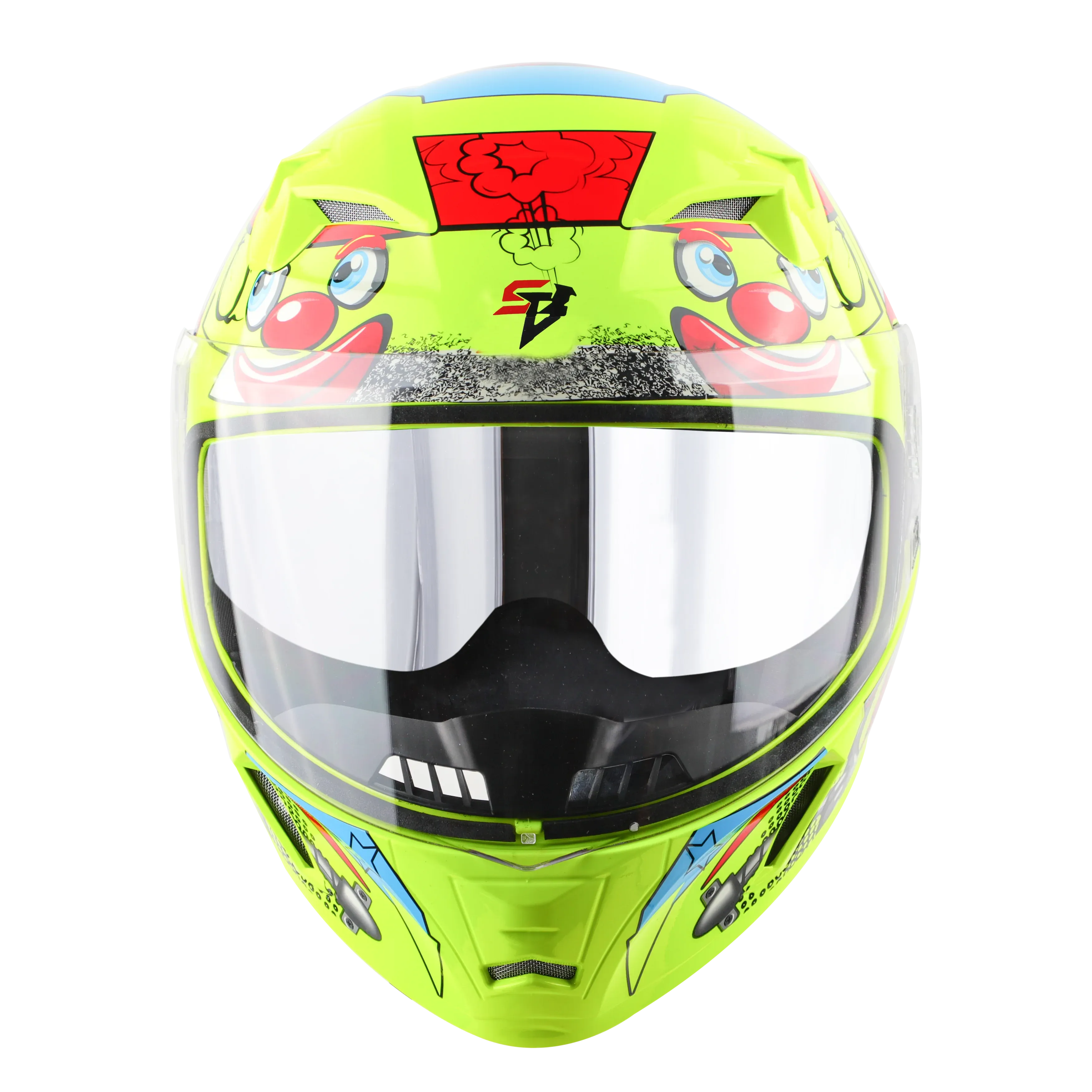 STEELBIRD Sba 21 Comic Fluo Glossy Neon Full Face Helmet