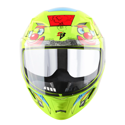 STEELBIRD Sba 21 Comic Fluo Glossy Neon Full Face Helmet