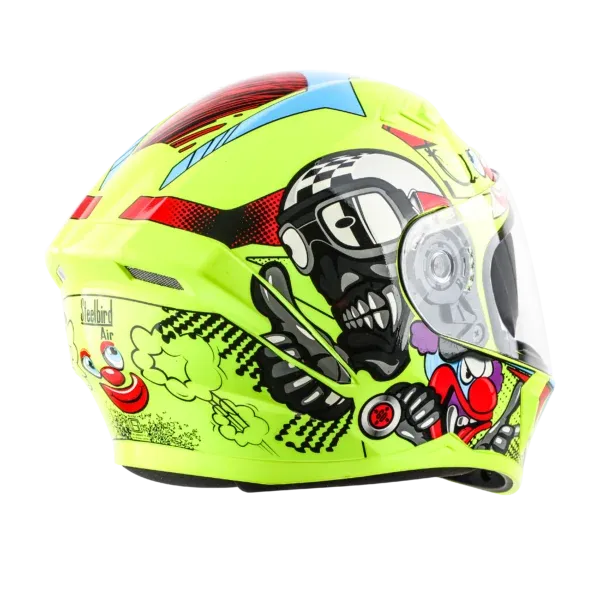 STEELBIRD Sba 21 Comic Fluo Glossy Neon Full Face Helmet