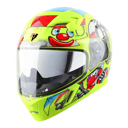 STEELBIRD Sba 21 Comic Fluo Glossy Neon Full Face Helmet