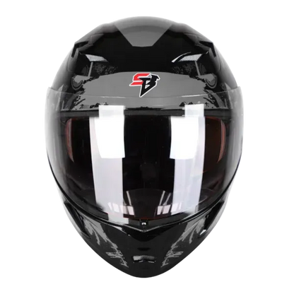 STEELBIRD Sba 21 Iss Combat Glossy Black Grey Full Face Helmet