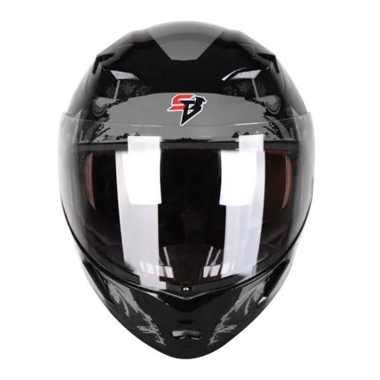 STEELBIRD Sba 21 Iss Combat Glossy Black Grey Full Face Helmet
