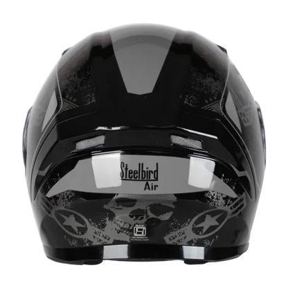 STEELBIRD Sba 21 Iss Combat Glossy Black Grey Full Face Helmet
