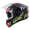 STEELBIRD Sba 21 Iss Pantha Glossy Black Red Neon Full Face Helmet