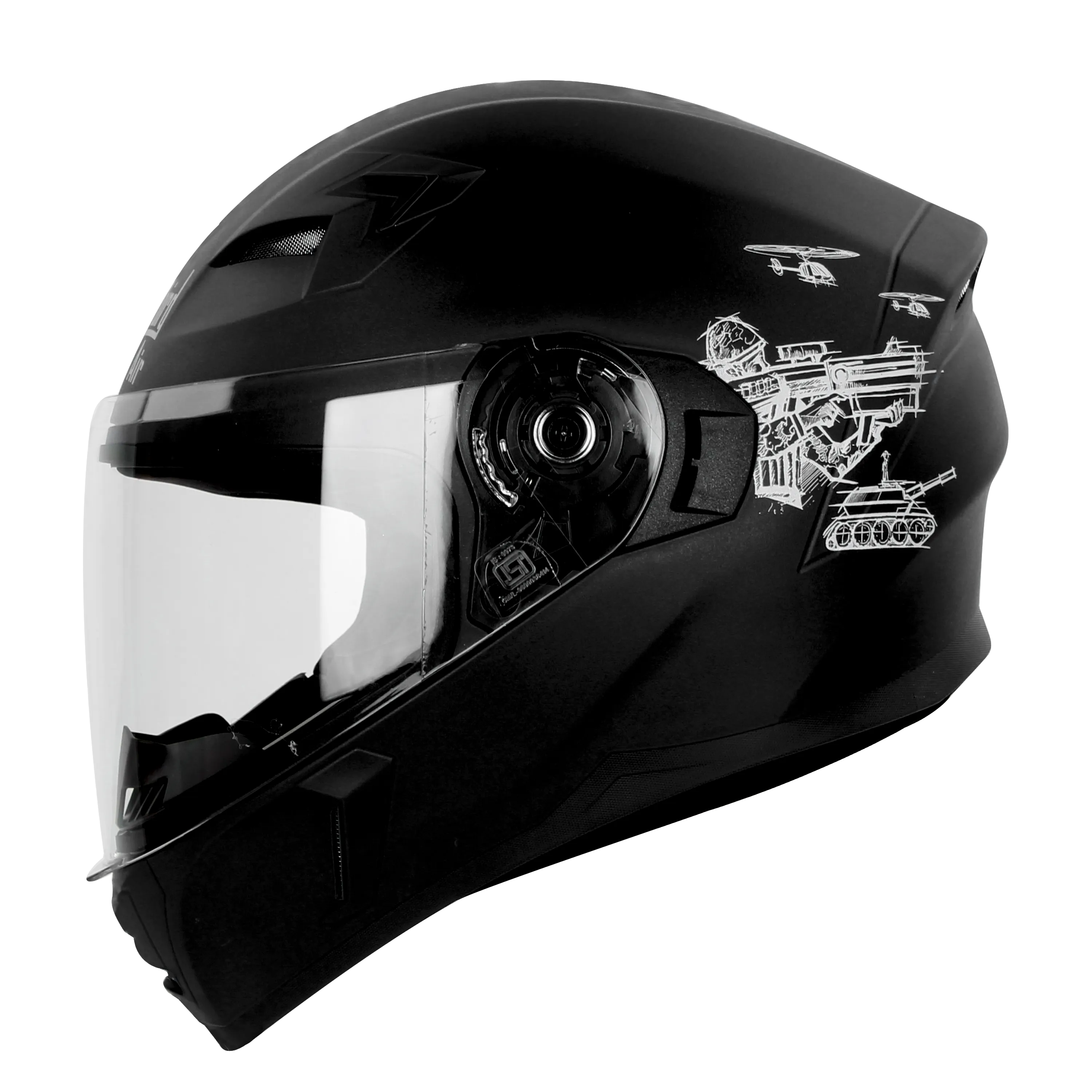 STEELBIRD Sba 21 Raptor Dashing Black Full Face Helmet