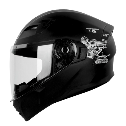 STEELBIRD Sba 21 Raptor Dashing Black Full Face Helmet
