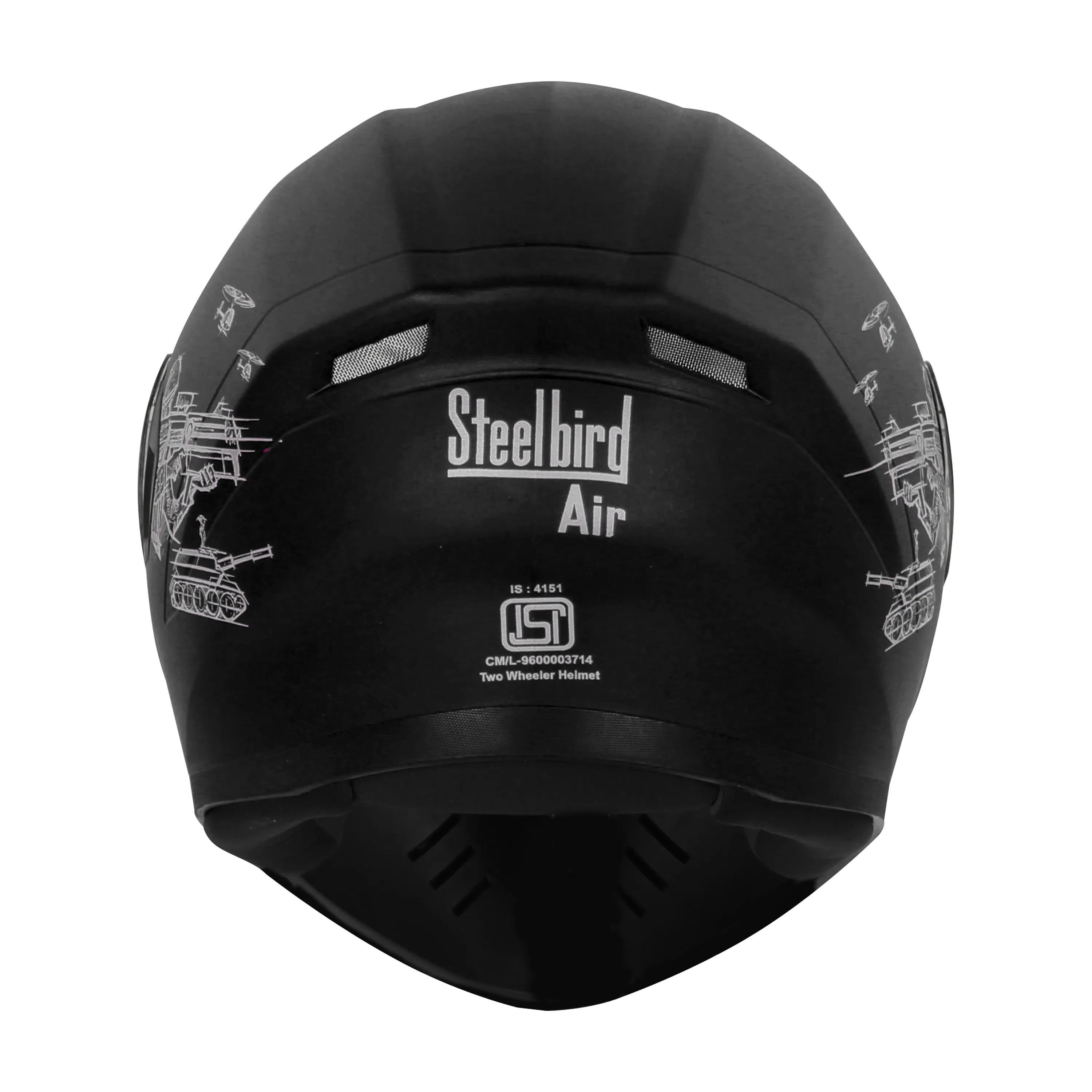 STEELBIRD Sba 21 Raptor Dashing Black Full Face Helmet