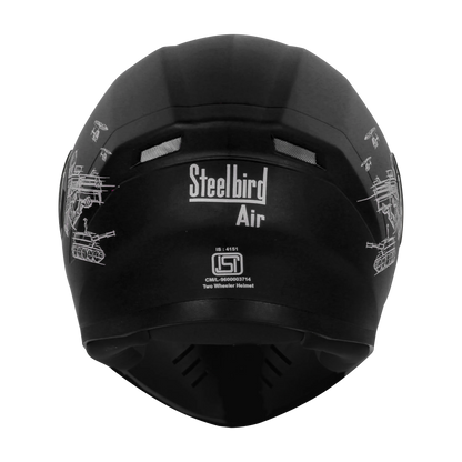 STEELBIRD Sba 21 Raptor Dashing Black Full Face Helmet