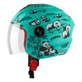 STEELBIRD Sba 6 Panda Caribbean Green 560Mm Half Face Helmet