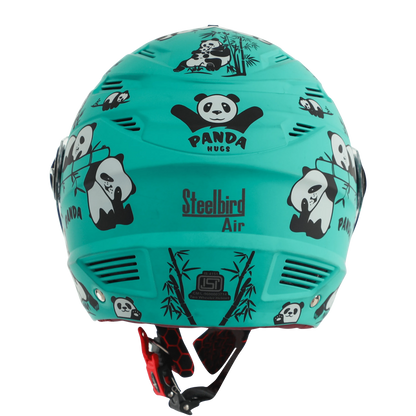 STEELBIRD Sba 6 Panda Caribbean Green 560Mm Half Face Helmet