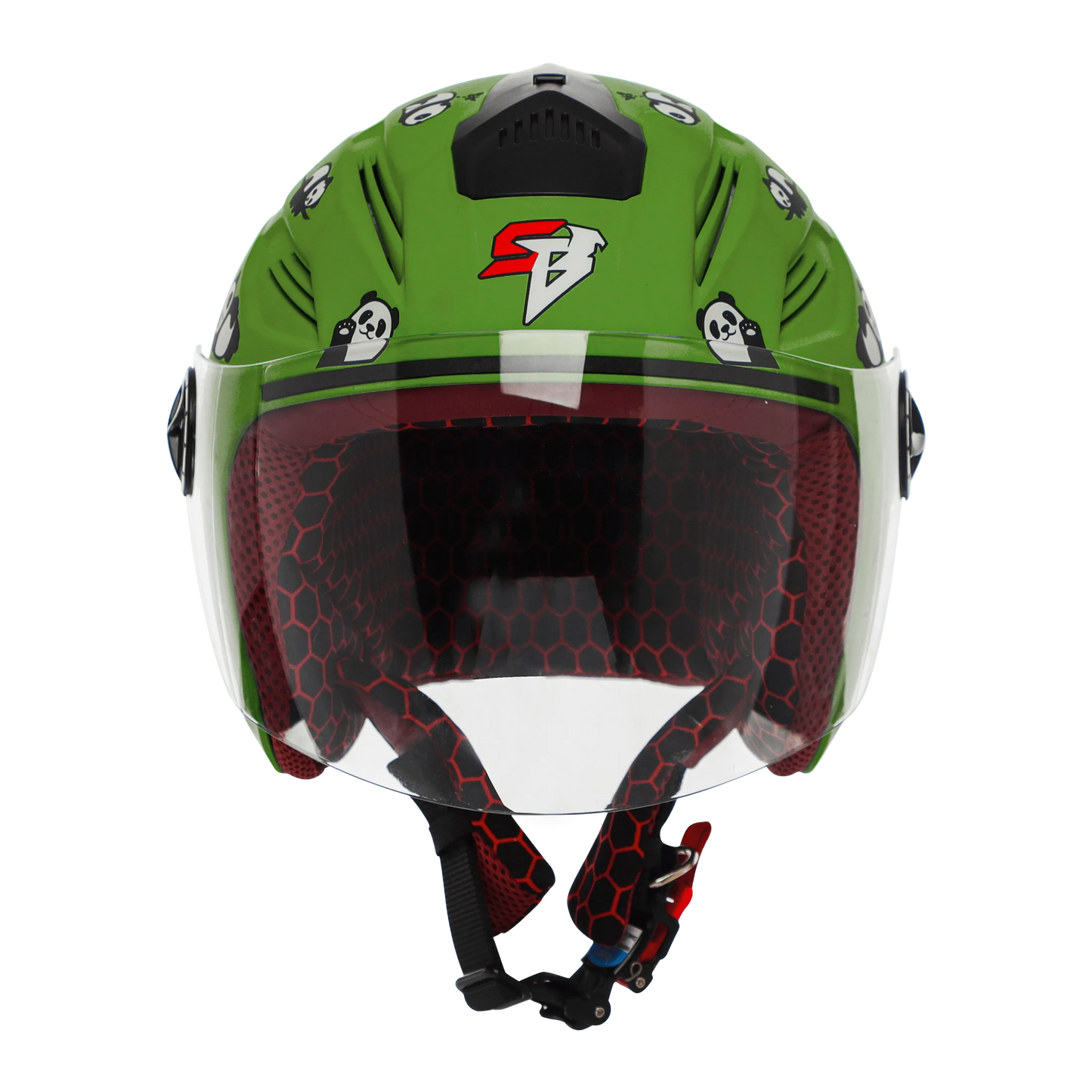 STEELBIRD Sba 6 Panda Green 560Mm Half Face Helmet