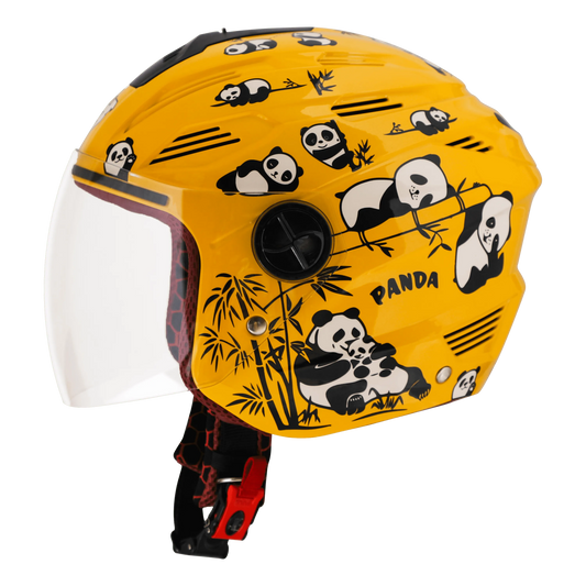 STEELBIRD Sba 6 Panda Yellow 560Mm Half Face Helmet