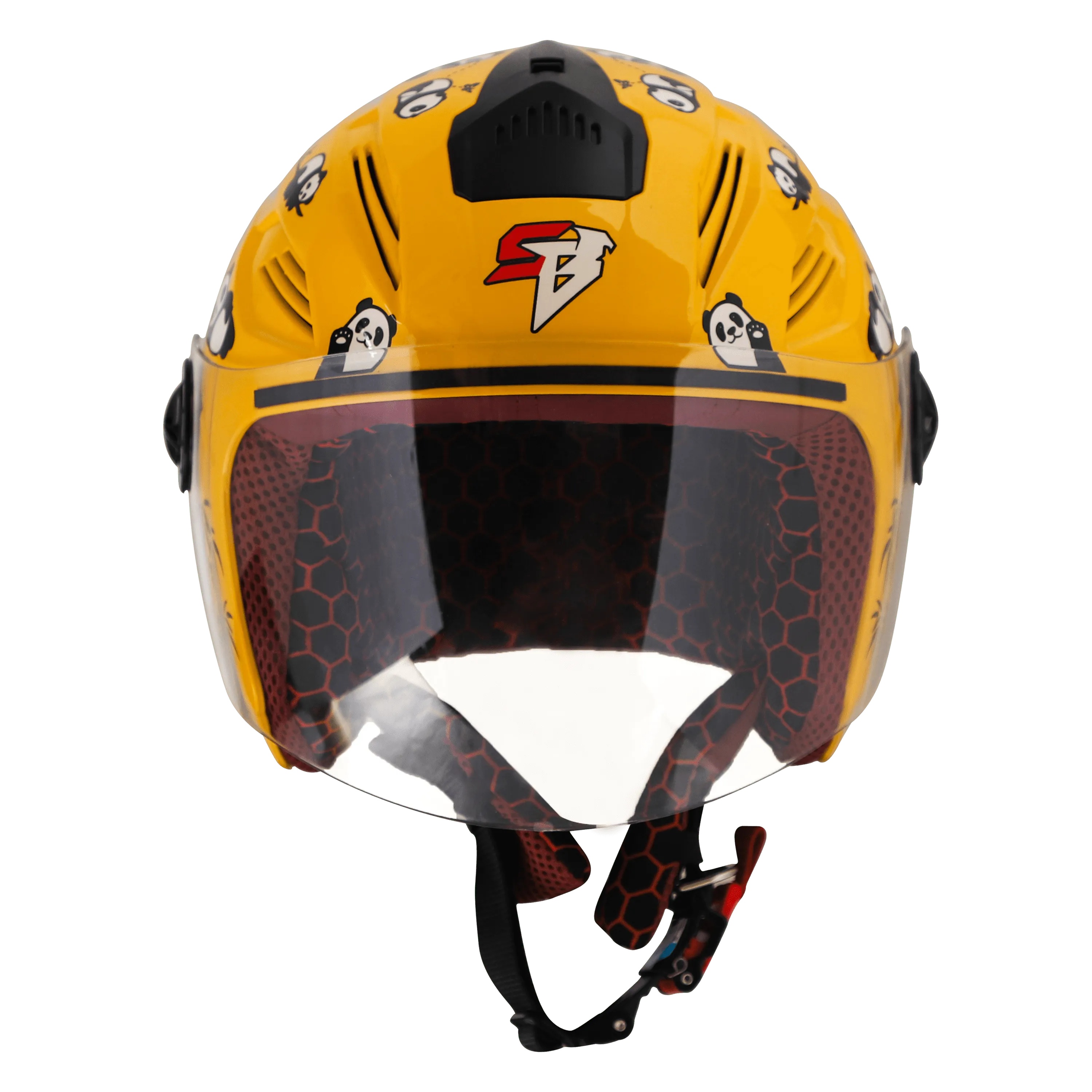 STEELBIRD Sba 6 Panda Yellow 560Mm Half Face Helmet