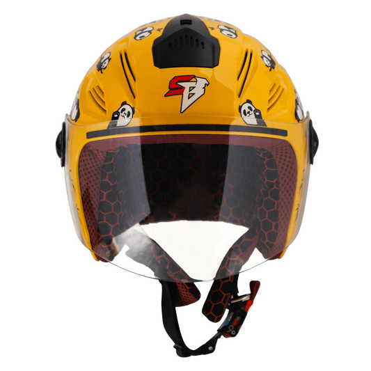 STEELBIRD Sba 6 Panda Yellow 560Mm Half Face Helmet
