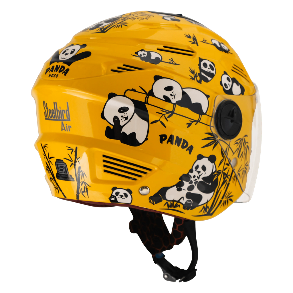 STEELBIRD Sba 6 Panda Yellow 560Mm Half Face Helmet